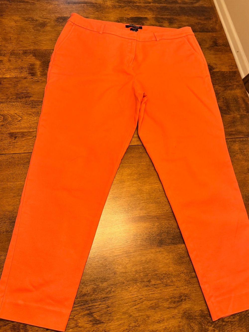 Jones New York Signature Stretch Orange Ankle Dress Pants Slim Trousers Size 14